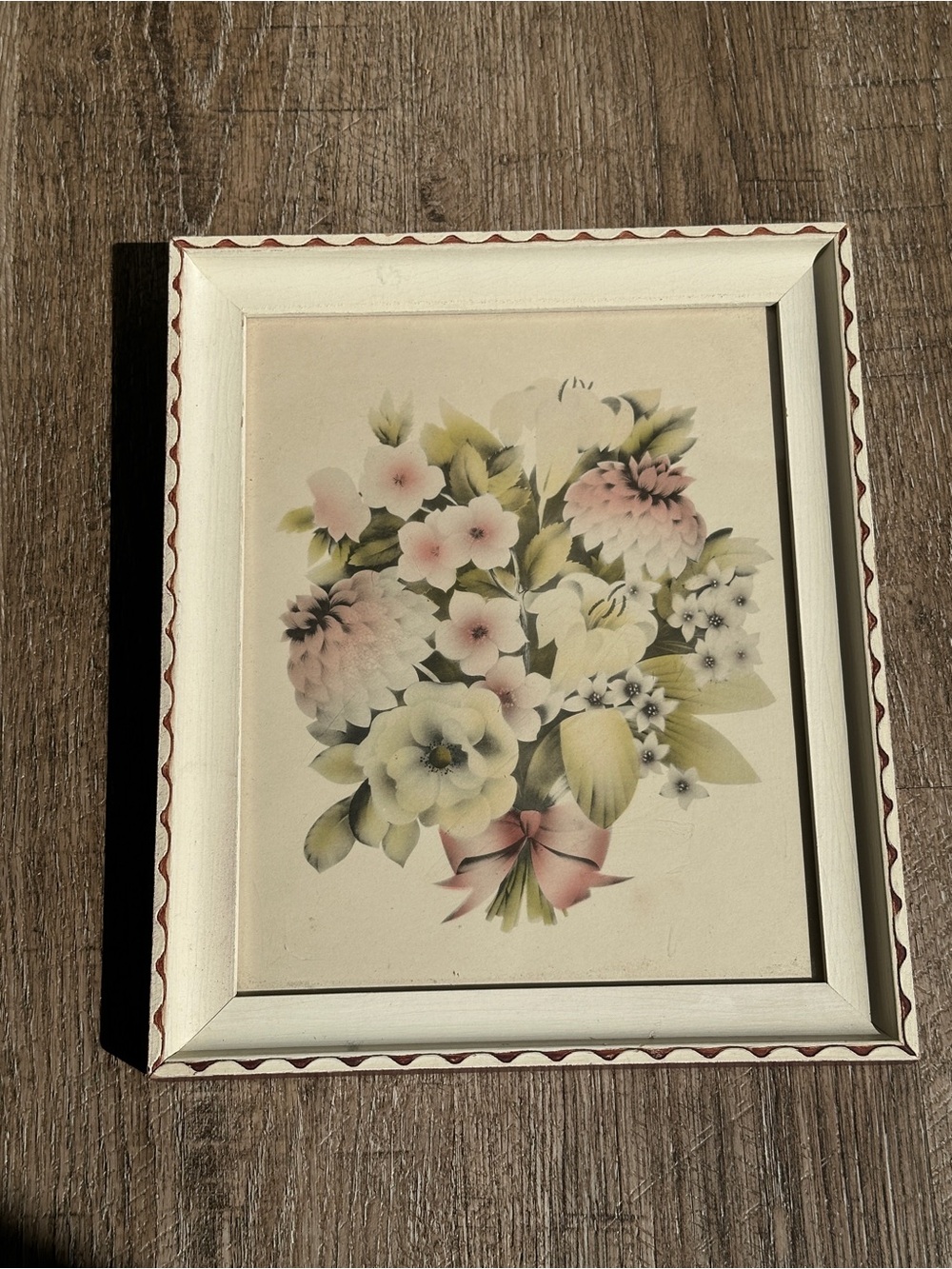 Vintage 1950s Borin Art Products Chicago Framed Floral Lithograph (#91X)